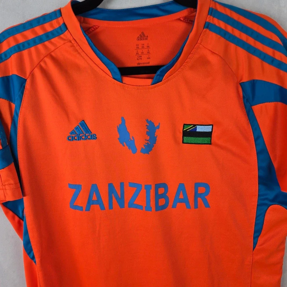 Adidas Zanzibar National Team Soccer Jersey Orange Blue Mens S or Youth XXL